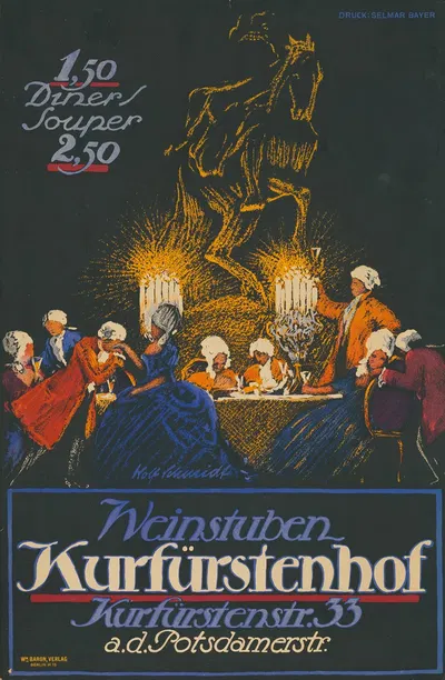 Weinstuben Kurfürstenhof by Wolf Schmidt, 1913 — digital art print download