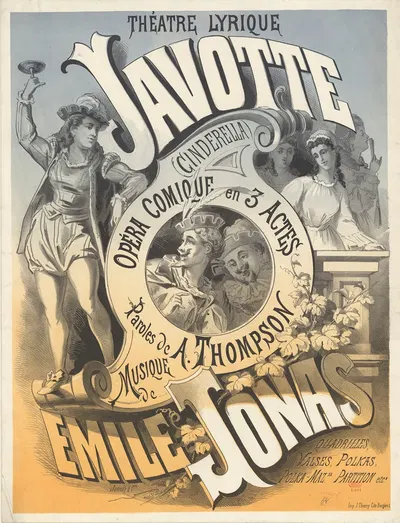 Théâtre-Lyrique. Javotte (Cinderella) by A. Jannin, 1872 — digital art print download
