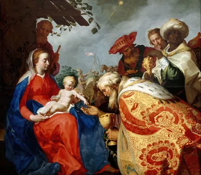 Adoration of the Magi by Abraham Bloemaert, 1624 — digital art print download