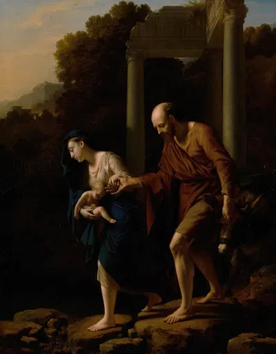 The Flight into Egypt by Адриан ван дер Верфф, 1710 — digital art print download