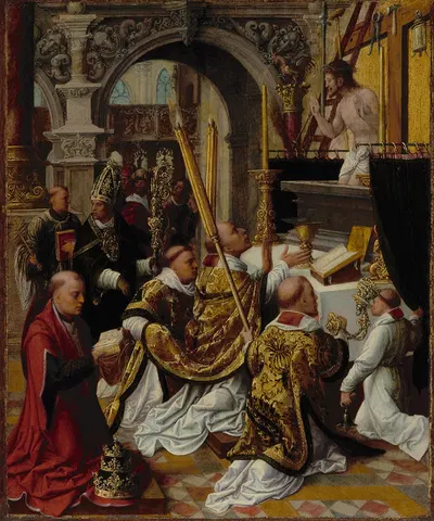 The Mass of Saint Gregory the Great by Адриан Изенбрандт, 1510–1550 — digital art print download