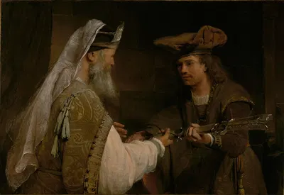 Ahimelech Giving the Sword of Goliath to David by Аерт де Гелдер — digital art print download