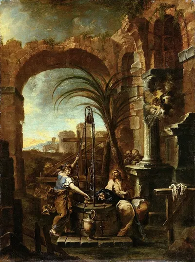 Christ and the Samaritan Woman by Алессандро Маньяско, 1705–1710 — digital art print download