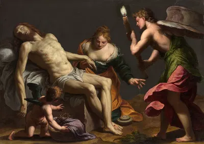 Lamentation over the body of Christ by Alessandro Turchi — digital art print download