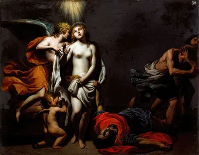Saint Agnes Protected by an Angel by Alessandro Turchi, 1578-1649 — digital art print download