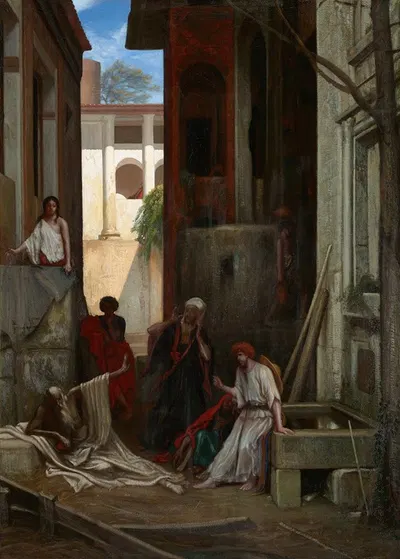 Job and His Friends by Александр-Габриэль Декамп, c. 1852 — digital art print download