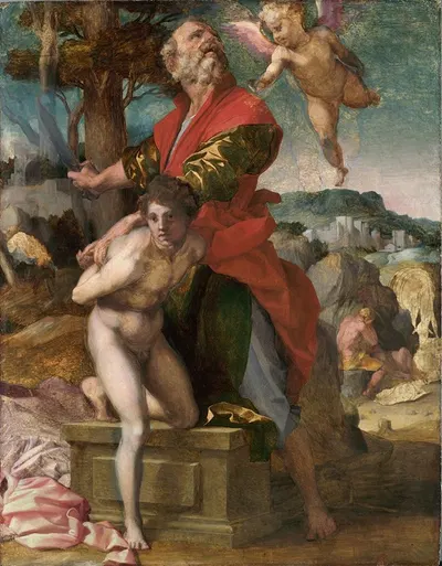 The Sacrifice of Isaac by Андреа дель Сарто, c. 1527 — digital art print download