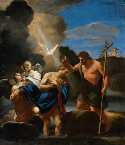 The Baptism of Christ by Andrea Sacchi — digital art print download