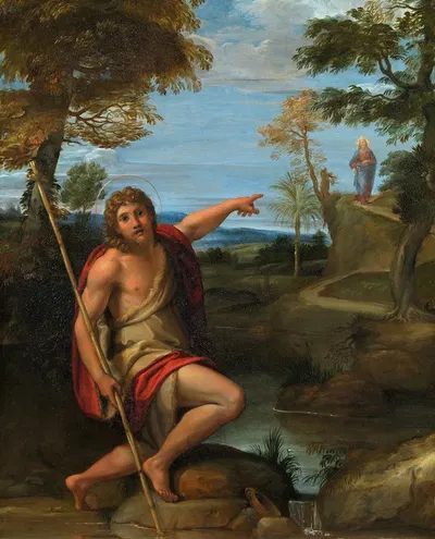 Saint John the Baptist Bearing Witness by Аннибале Караччи — digital art print download