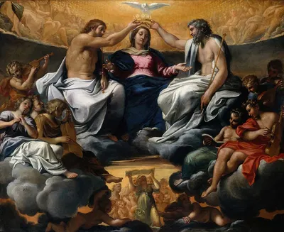 The Coronation of the Virgin by Аннибале Караччи, 1595 — digital art print download