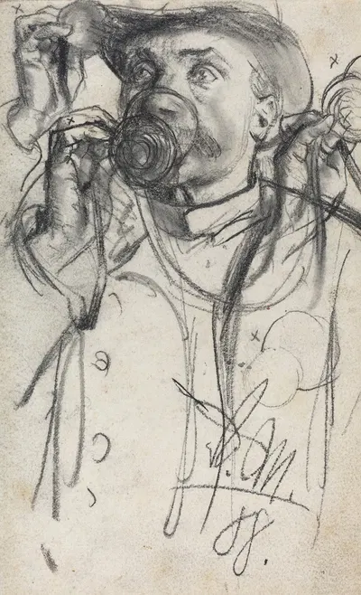 Studies of a Man Drinking by Адольф фон Менцель, 1888 — digital art print download
