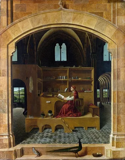 St. Jerome in His Study by Антонелло да Мессино, 1474 — digital art print download