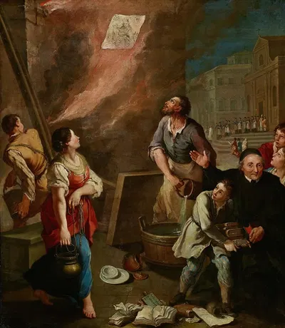 The Miracle of the Madonna of the Fire by Aureliano Milani, c. 1725 — digital art print download