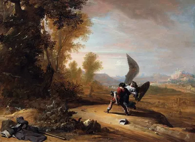 Jacob Wrestling with the Angel by Бартоломейс Бринберг, 1639 — digital art print download