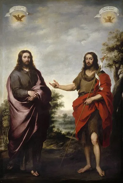 Saint John the Baptist Pointing to Christ by Bartolomé Estebán Murillo, c. 1655 — digital art print download