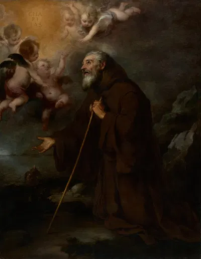 The Vision of Saint Francis of Paola by Bartolomé Estebán Murillo, 1670 — digital art print download
