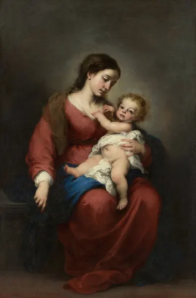 Virgin and Child by Bartolomé Estebán Murillo — digital art print download