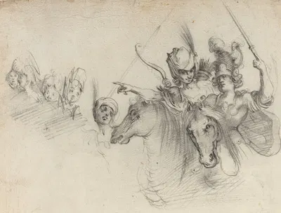 Figures on Horseback by After Jacques Bellange — digital art print download