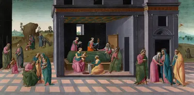 Scenes from the Life of Saint John the Baptist by Bartolomeo di Giovanni, 1490 — digital art print download