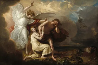 The Expulsion of Adam and Eve from Paradise by Benjamin West, 1791 — digital art print download