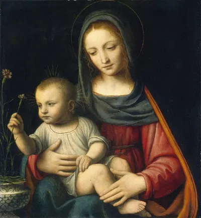 The Madonna of the Carnation by Бернардино Луни, c. 1515 — digital art print download