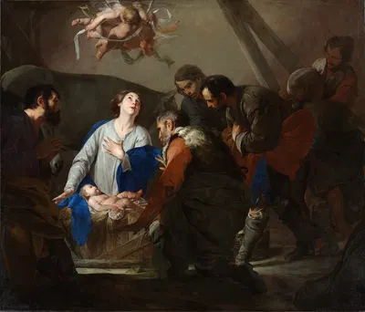 Adoration of the Shepherds by Bernardo Cavallino, c. 1650 — digital art print download