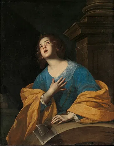 Saint Catherine of Alexandria by Bernardo Cavallino — digital art print download