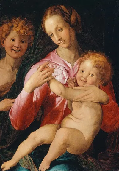 Virgin and Child with the Young Saint John the Baptist by Агноло Бронзино, 1527 — digital art print download