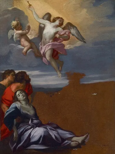 Study for the altarpiece of Saint Rosalie among the Plague-Stricken by Карло Маратти — digital art print download
