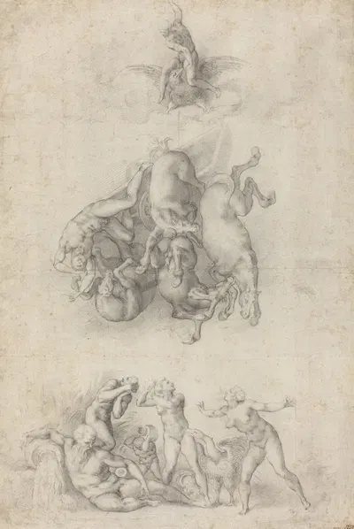 The Fall of Phaethon by Агноло Бронзино, 1555-1559 — digital art print download