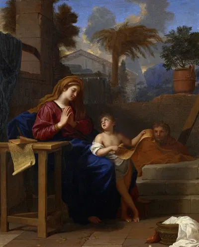 The Holy Family in Egypt by Шарль Лебрюн, 1660 — digital art print download