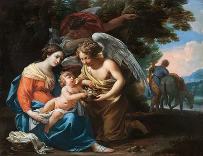 Rest on the Flight into Egypt by Charles Poerson, c. 1640 — digital art print download