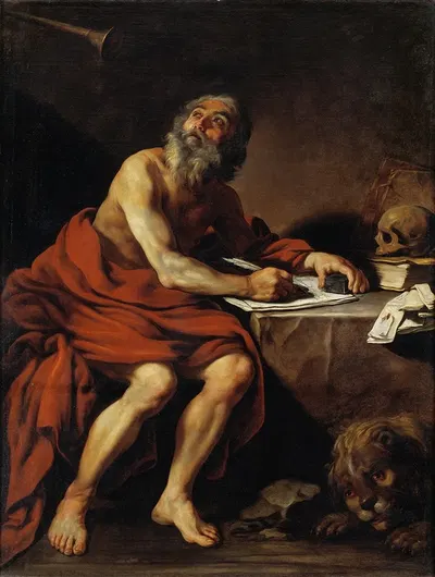 The Vision of St Jerome by Claude Vignon, 1626 — digital art print download