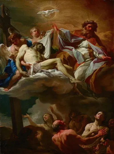 The Trinity with Souls in Purgatory by Corrado Giaquinto — digital art print download