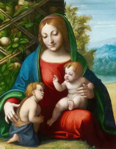 Virgin and Child with the Young Saint John the Baptist by Корреджо, c. 1515 — digital art print download