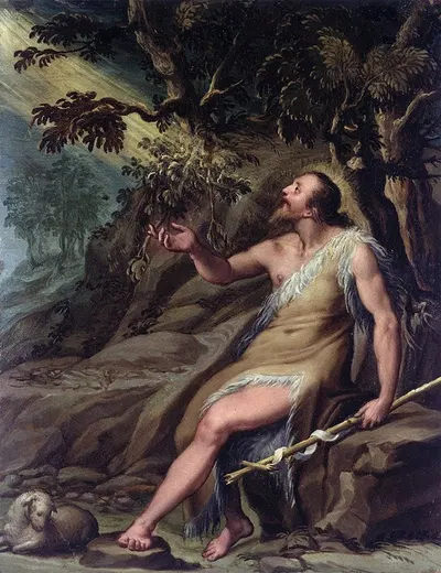 Saint John the Baptist in the Wilderness by Denys Calvaert, 1600 — digital art print download