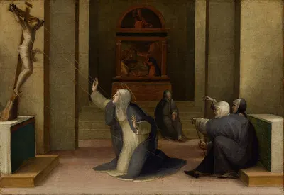 Saint Catherine of Siena Receiving the Stigmata by Доменико Беккафуми, 1513 - 1515 — digital art print download