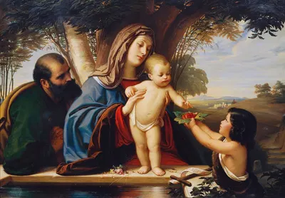 Holy Family with St. John by Eduard von Steinle, 1855 — digital art print download