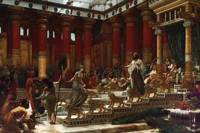 The visit of the Queen of Sheba to King Solomon by Эдвард Джон Пойнтер, 1890 — digital art print download