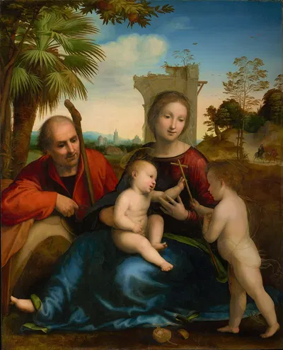 The Rest on the Flight into Egypt with Saint John the Baptist by Fra Bartolomeo, 1509 — digital art print download