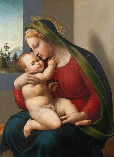 Madonna and Child by Франческо Граначчи — digital art print download