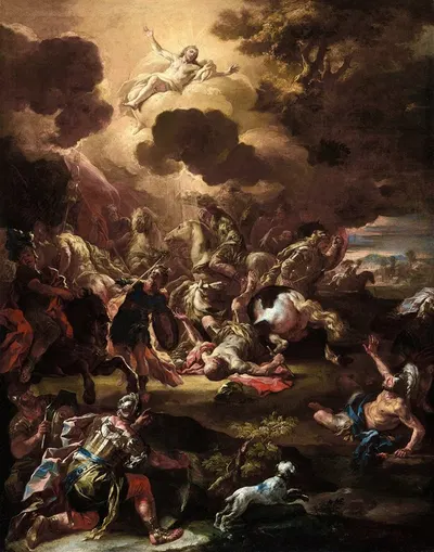 The Conversion of Saul by Франческо Солимена — digital art print download