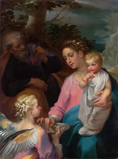 The Rest on the Flight into Egypt, known as the Madonna della Pappa by Francesco Vanni — digital art print download