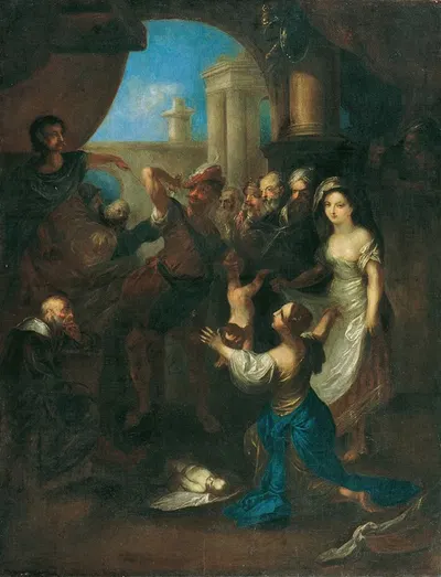 Solomon's judgment by Франц Антон Маульберц — digital art print download