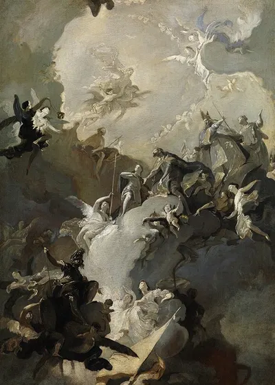 The Glorification of the Royal Hungarian Saints by Франц Антон Маульберц — digital art print download