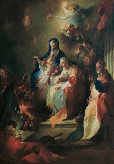 The Holy Kinship by Франц Антон Маульберц — digital art print download