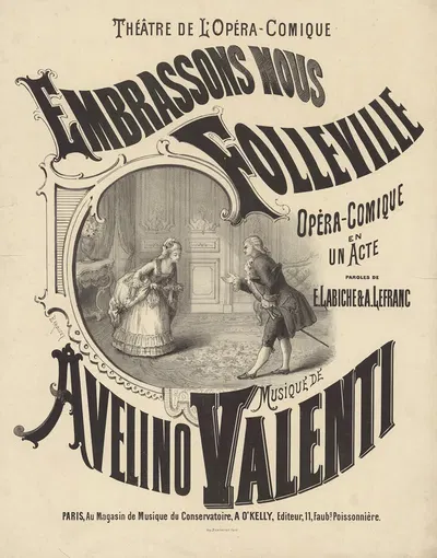 Théâtre National de l'Opéra -Comique. Embrassons-nous, Folleville by Antoine Barbizet, 1879 — digital art print download
