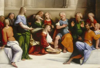 Christ Washing the Disciples' Feet by Бенвенуто Тизи (Ил Гарафало) — digital art print download