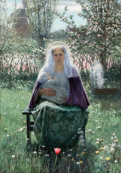 The Blessed Mother by Джордж Хиткок, 1892 — digital art print download