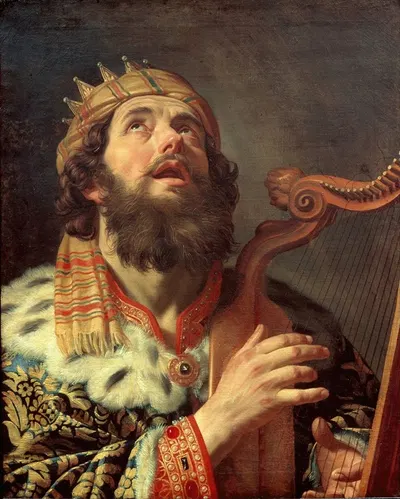 King David Playing the Harp by Жерар ван Хонтхорст, 1622 — digital art print download